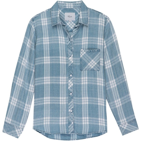 Rails Hunter Plaid Long Sleeve Button Down Shirt // Marine White - Picture 3 of 11